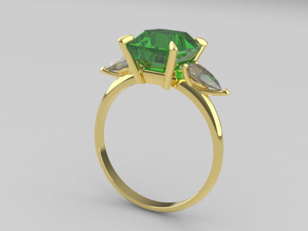 Tsavorite Three Stone Ring