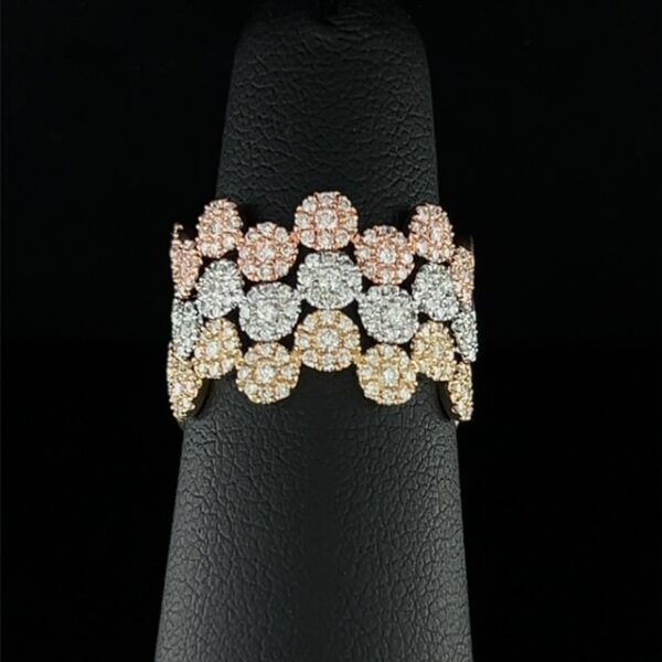 Tri Color Stackable Diamond Rings 0.94tcw