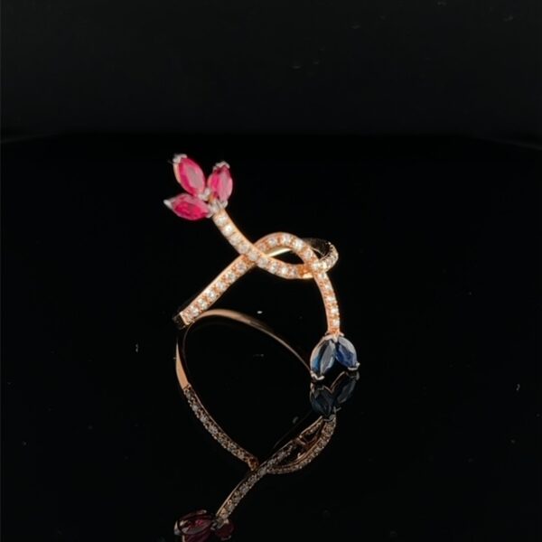Ruby, Sapphire and Diamond Ring