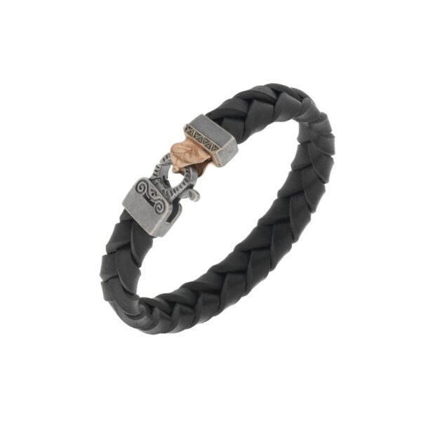 LASH 18KT ROSE GOLD VERMEIL BRAIDED LEATHER BRACELET