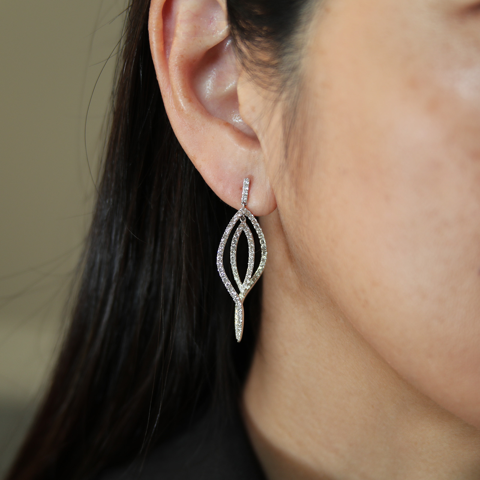 Dangling Diamond Earrings
