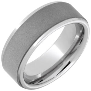 Serinium® Flat Band with Grooved Edges and Sandblast Finish