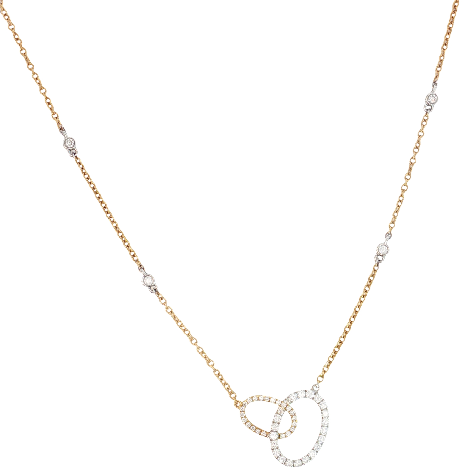 Double Oval Diamond Necklace