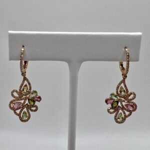 Diamond & Tourmaline Dangling Earrings