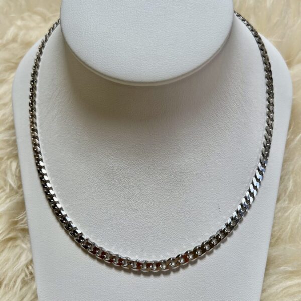 14k White Gold 5.2mm Cuban Curb Chain Necklace