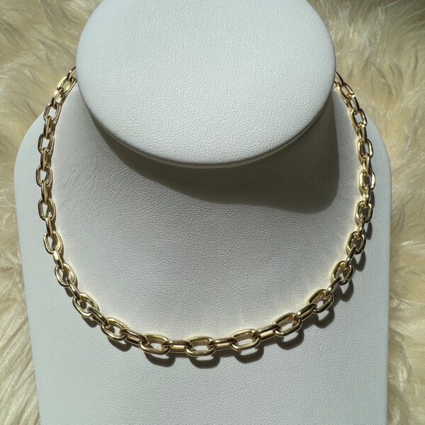 14K Yellow 5.9mm Gold Elongated Cable Necklace