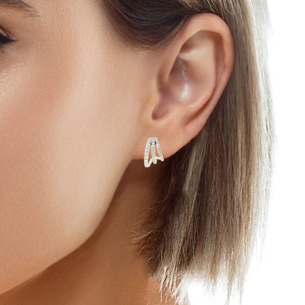 3 Strand Diamond Loop Earrings