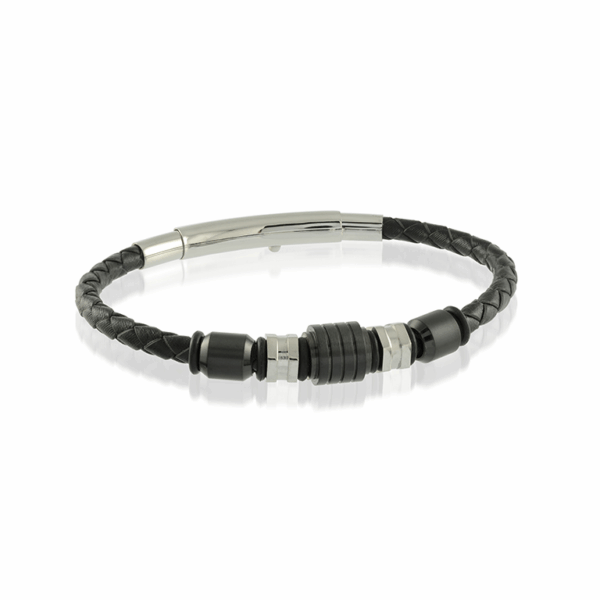 9MM Adjustable Leather & Beads Bracelet