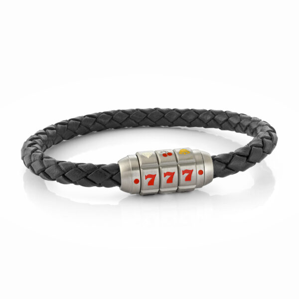 Jackpot Slot Magnetic Clasp Leather Bracelet