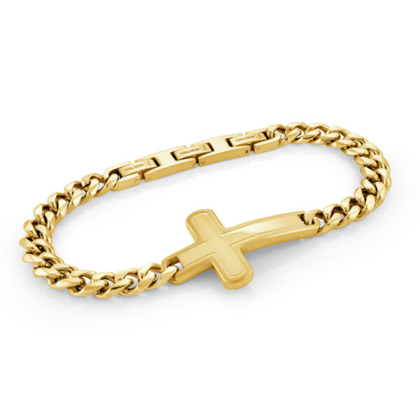 8MM Curb Adjustment Cross Bracelet