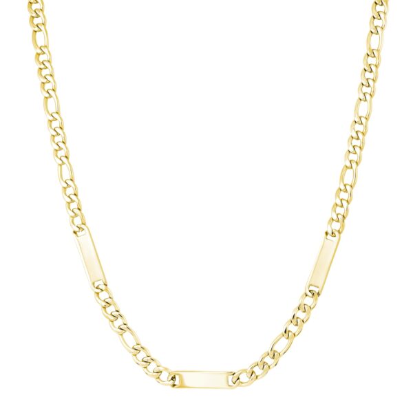 6MM Figaro 3-Plate 22" Necklace