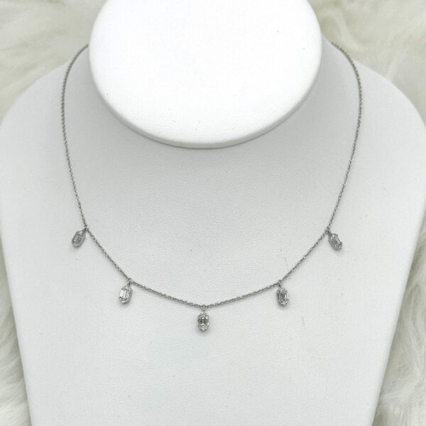 18KT Gold Dangling Fancy-Shaped Diamond Adjustable Necklace