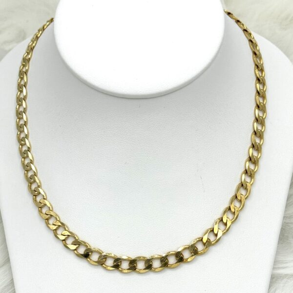 14K Yellow Gold 7.3mm Light Curb Necklace