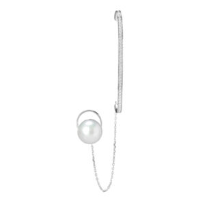 Earring Cuff with Pearl Strand Stud