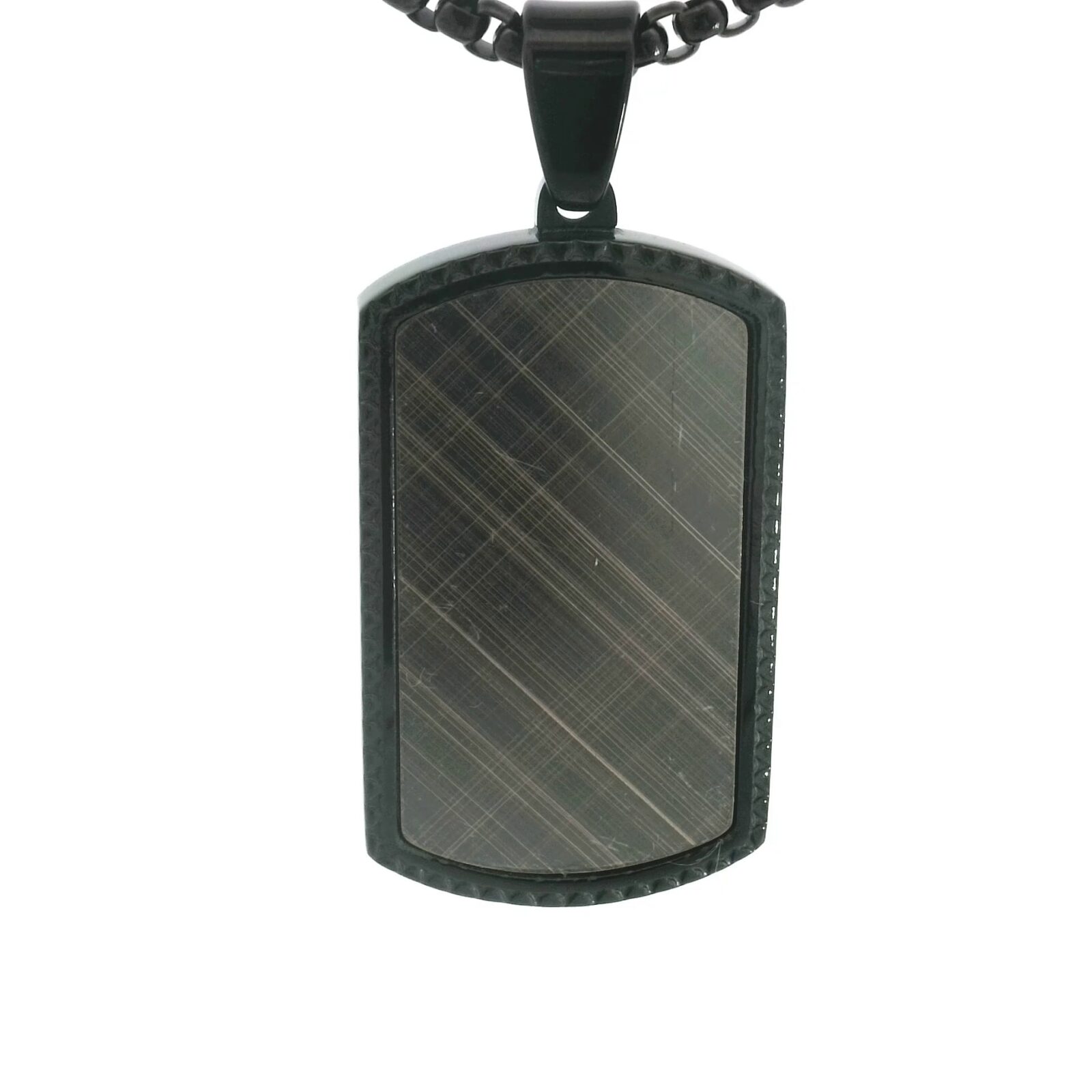 Modern Black Steel Dog Tag