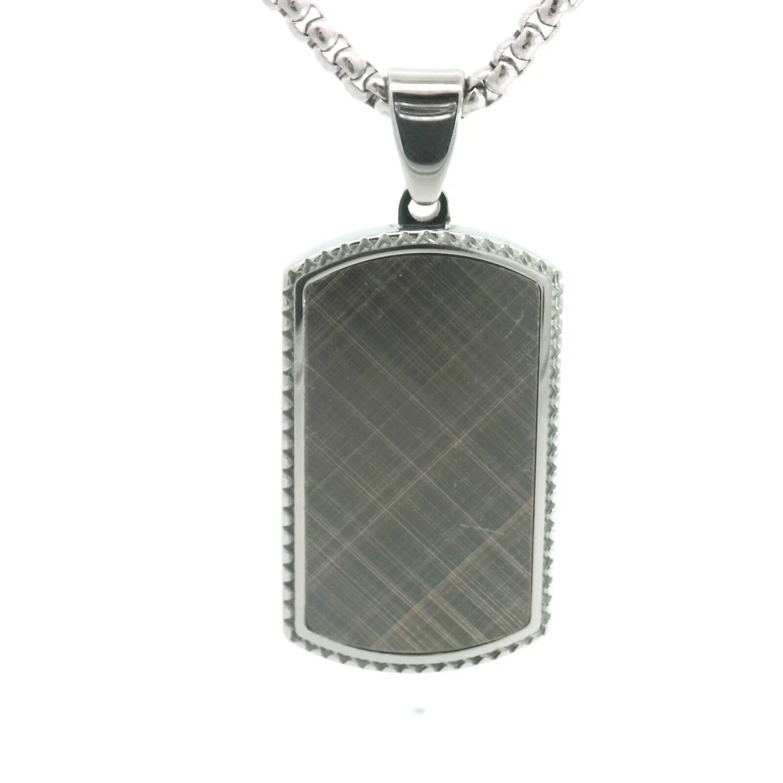 Modern Silver Steel Dog Tag
