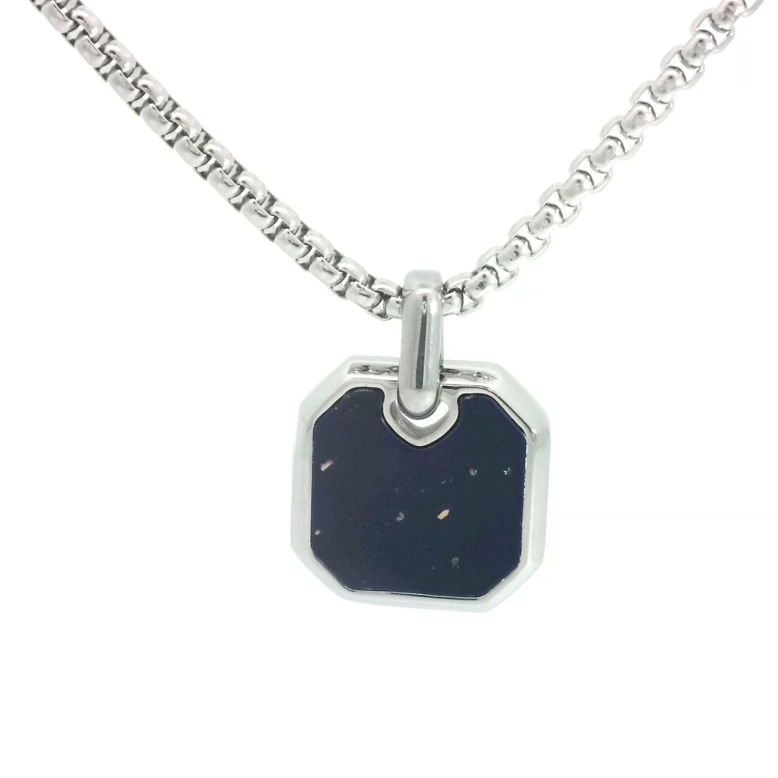 16x16mm Stainless Steel Lapis Lazuli Pendant