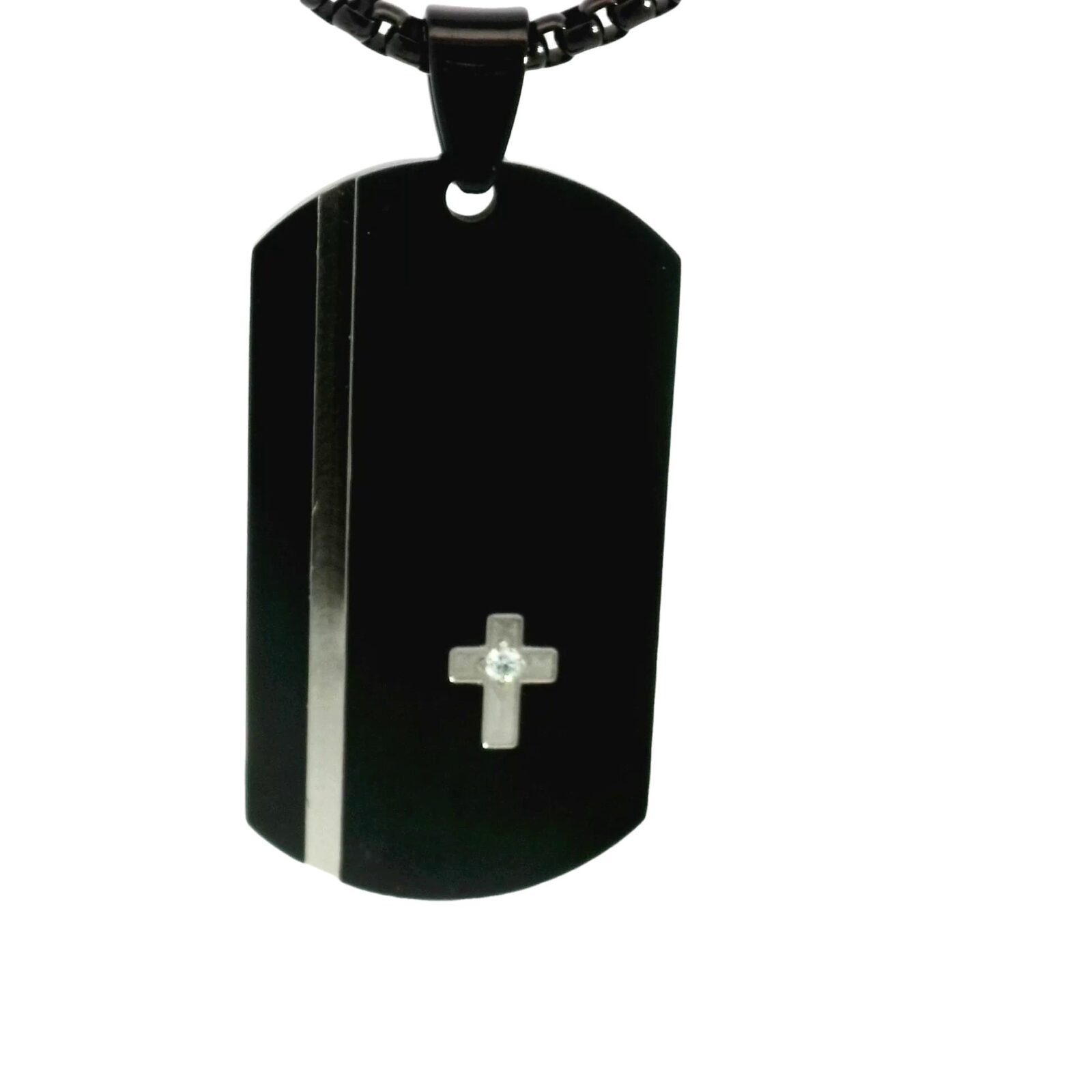 Black Cross Dog Tag