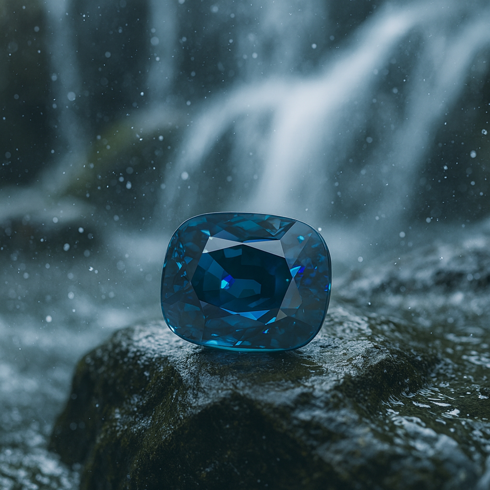 4.10cts Blue Cushion Cut Zircon