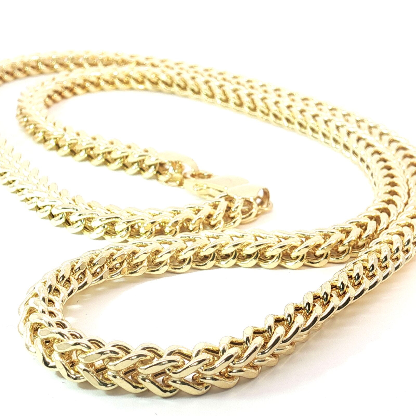 14k Yellow Gold 5mm Hollow Franco Chain Necklace